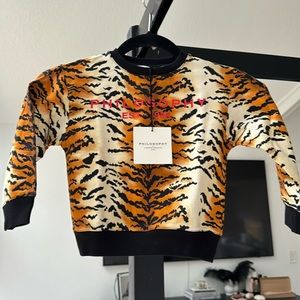 NWT!! Kids philosophy tiger print logo sweatshirt